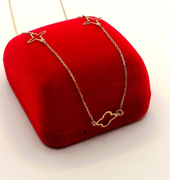 Złoty łańcuszek Celebrytka gwiazdki Pr.333 W:1,03gr NOWY InterSKLEP