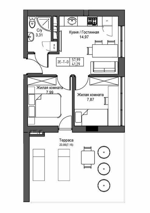 Продам квартиру с террасой. ЖК Урбан Маркет. Артвилль. Срочно!