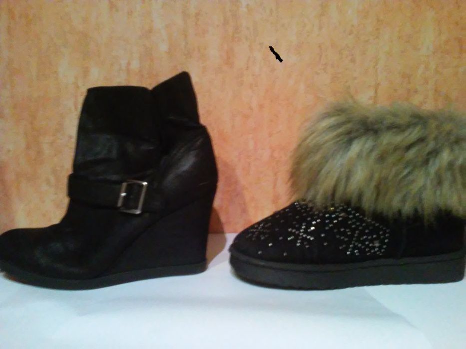 buty kozaki, botki-na koturnie (roz.39) śniegowce - 37/38 od55zł