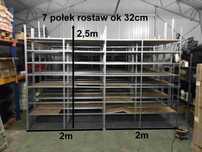 Regał magazynowy półki szer. 200cm, wys. 250cm głębokość 50cm