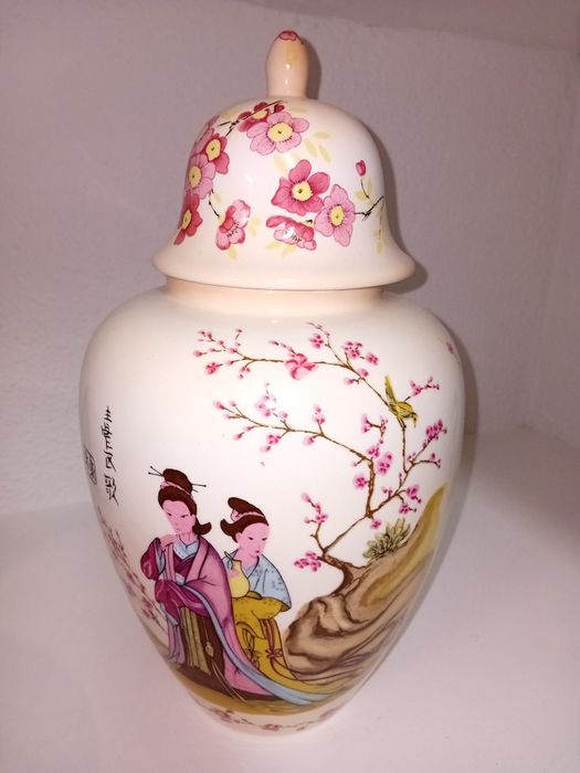 Jarra de cerâmica pintada a mão Geixas