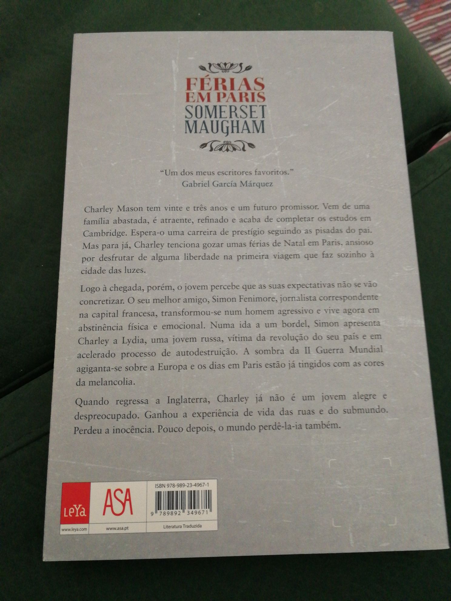 Livro "Férias em Paris" de Somerset Maugham
