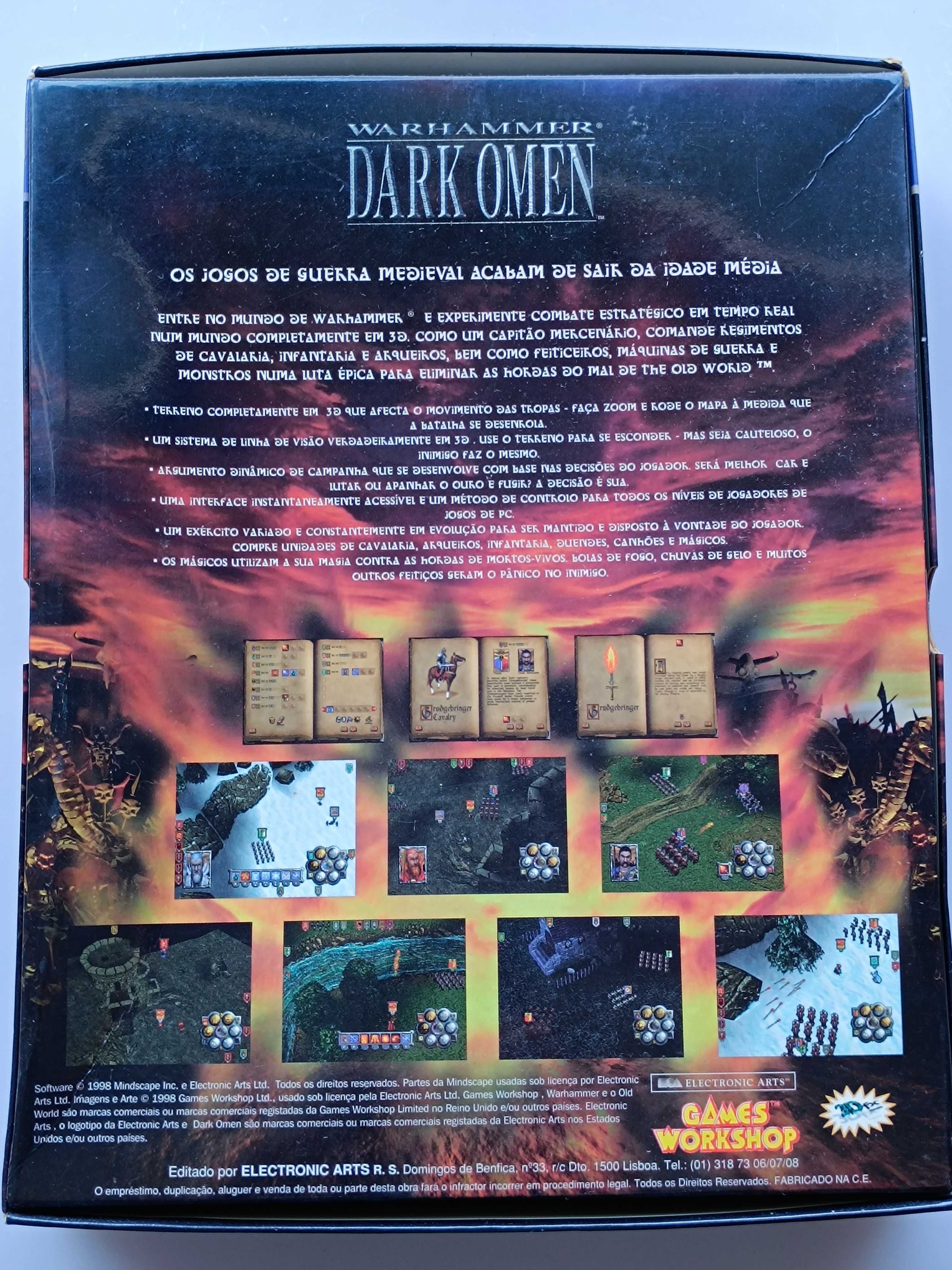 Jogo PC: Dark Omen, muito bom estado em caixa e com manual.