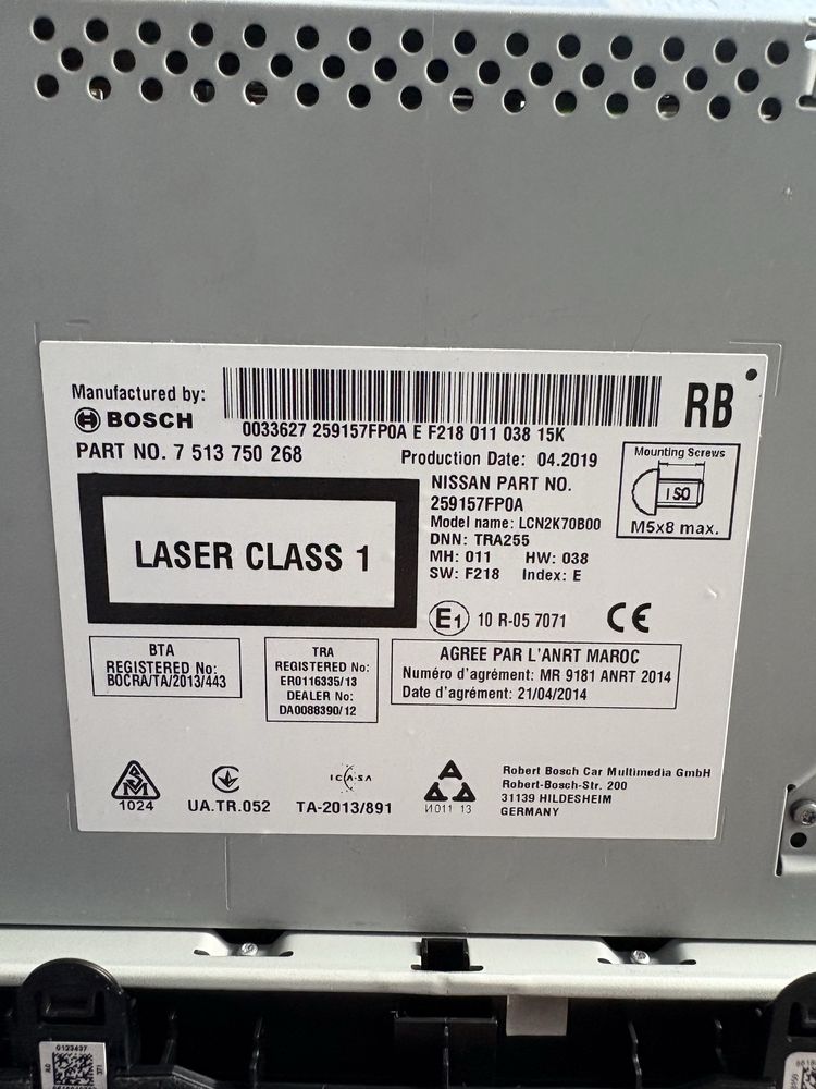Radio nawigacja bosch nissan Qashqai X-Trail nowe