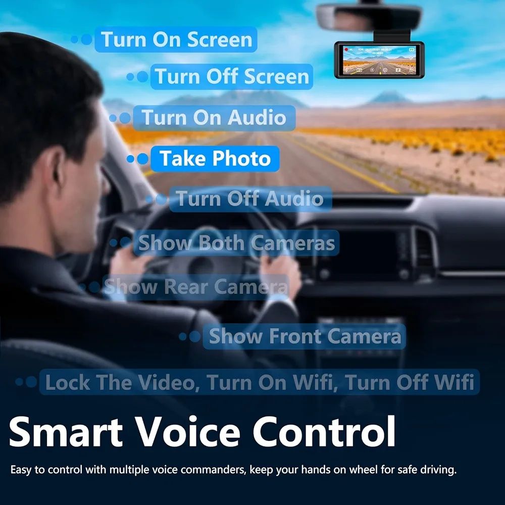 Kamera samochodowa 4K 3,18 cala IPS Dash Cam