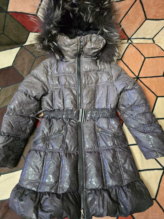 Зимний пуховик (на пуху) на девочку 7-10 лет