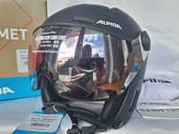 Kask narciarski Alpina Attelas Visor QVM Black Matt Silver L 58-61cm