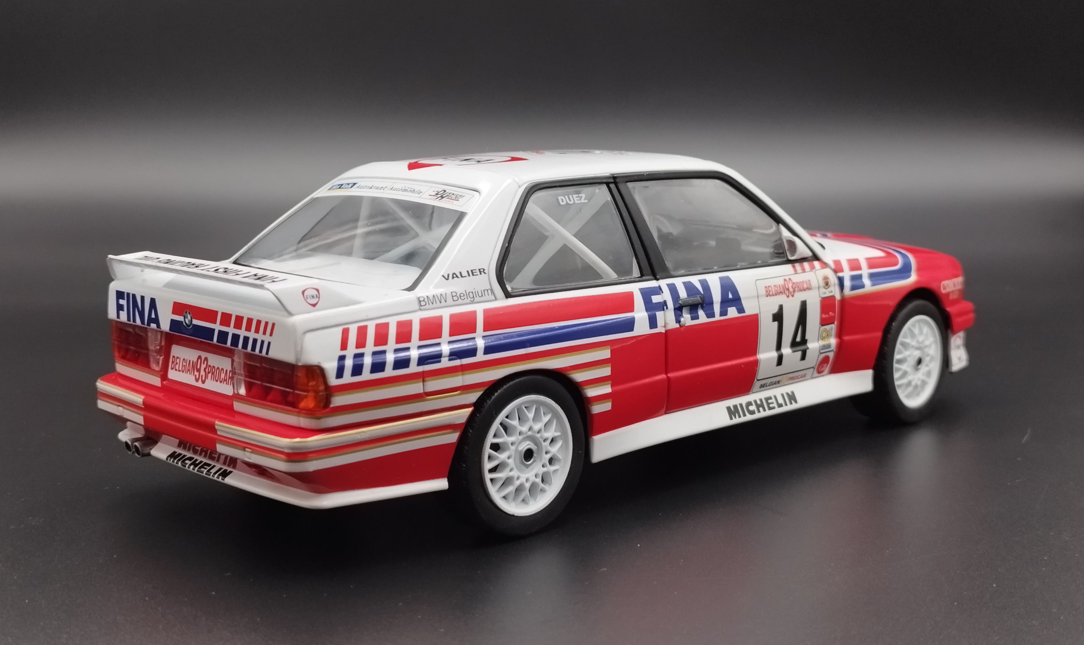 1:18 Solido 1993 BMW E30 M3 #14 FINA Belgium Procar + kalki Bastos