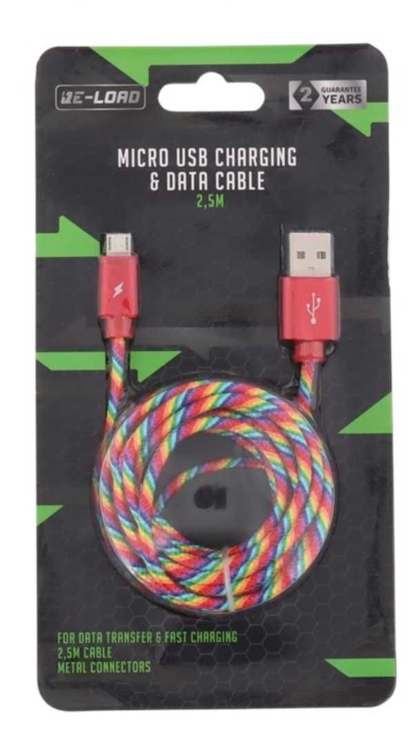 Cabo micro USB 250cm novo