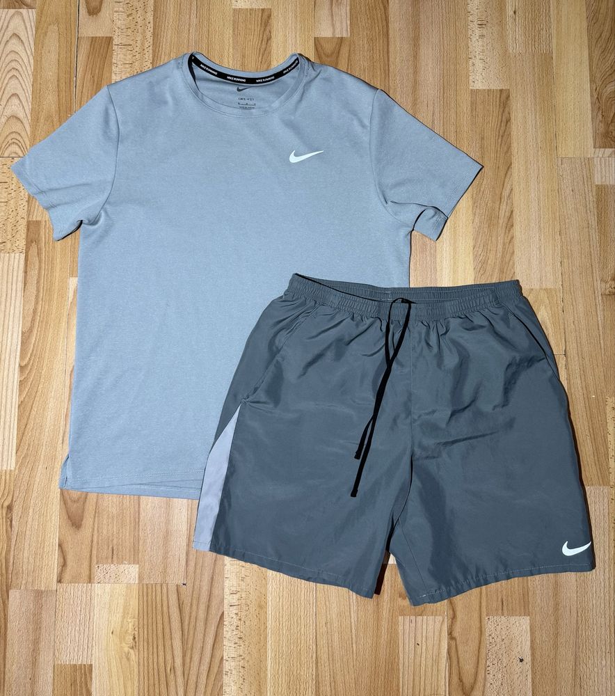 Мужская форма nike dri fit M серая( футболка+шорты)