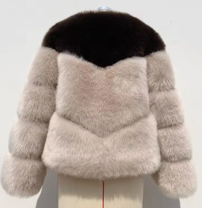 Kontantto futro dwu kolorowe puszyste cieple xs-3xl