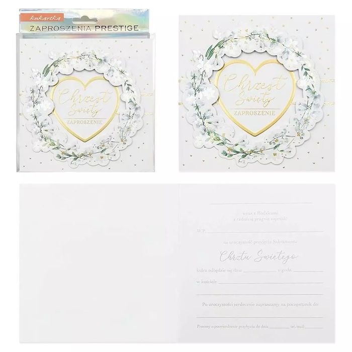 Zaproszenie Chrzest 5szt. Kukartka