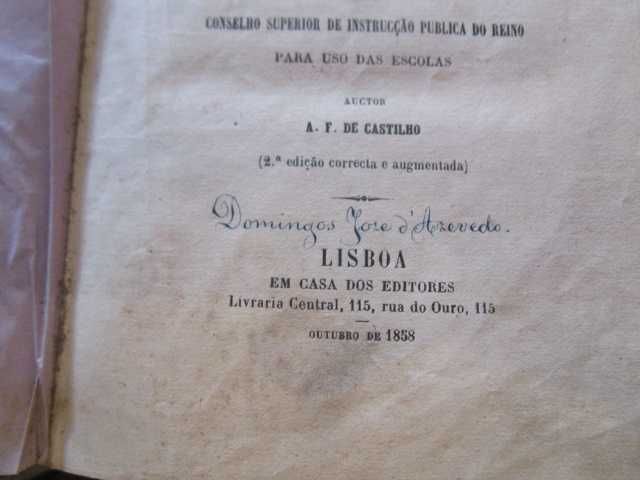 Tratado de Metrificação Portugueza  A F Castilho ano 1858