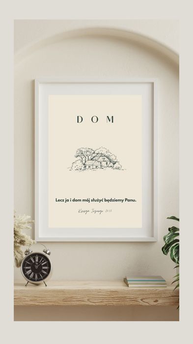 Plakat chrześcijański Dom gotowy do powieszenia 30x40