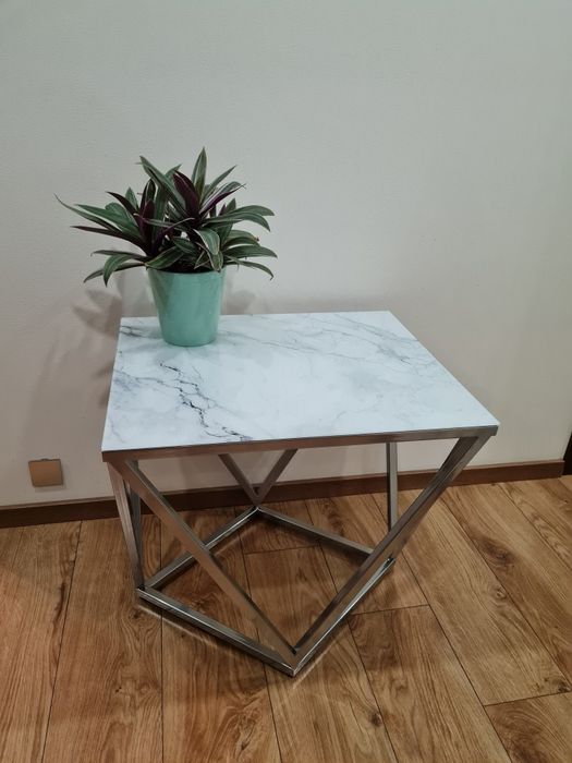 Stolik kawowy diament szklany blat loft glamour