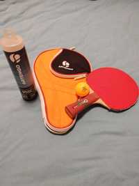 Raquete de ténis de mesa/ping pong + bolas da artengo