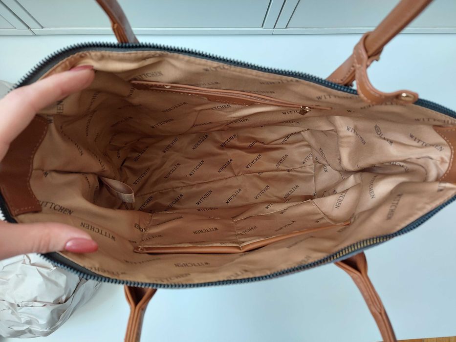 WITTCHEN shopperka szara torebka na ramię z paskiem nylon