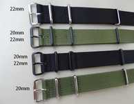 Pasek do zeegarka NATO infantry 20mm 22mm czarny zielony