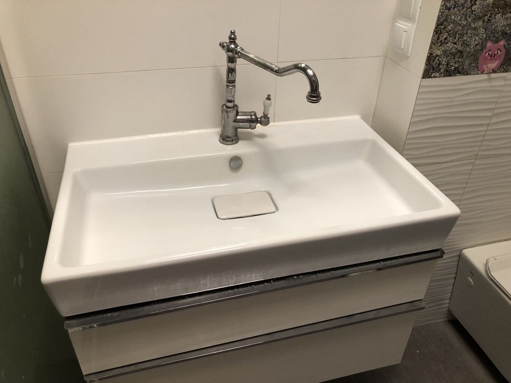 Umywalka 80cm z szafką biała