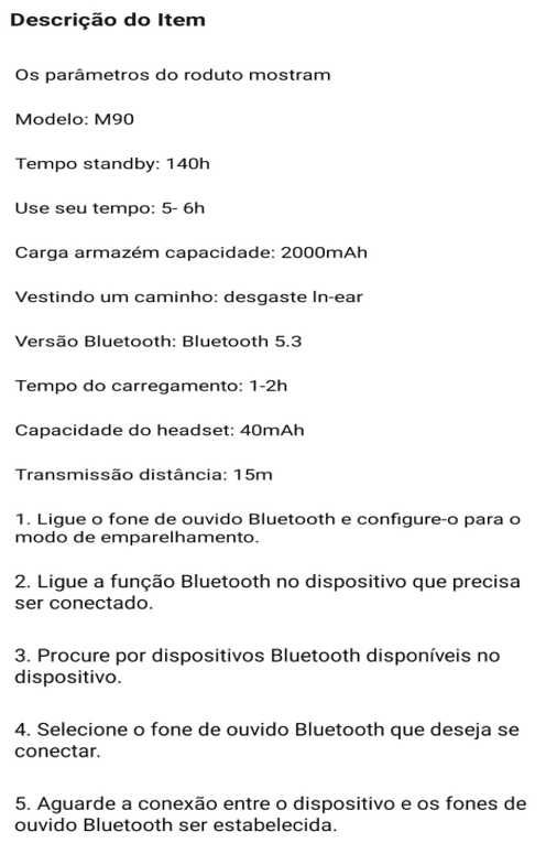 Auriculares Bluetooth com ótima qualidade de som.