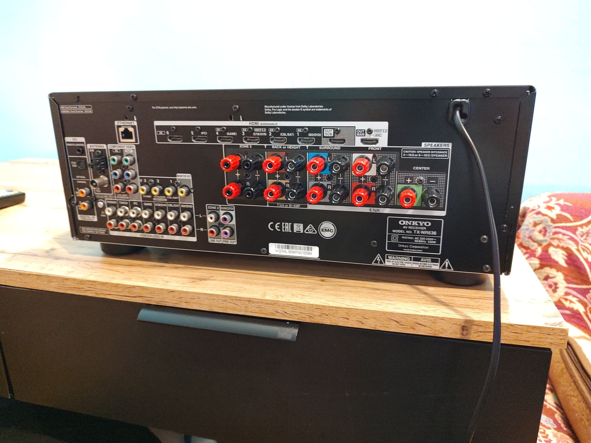 Onkyo tx-nr636,pilot,bt,wi-fi,USB,4k uhd hdr10+,dolby ATMOS okazja wys
