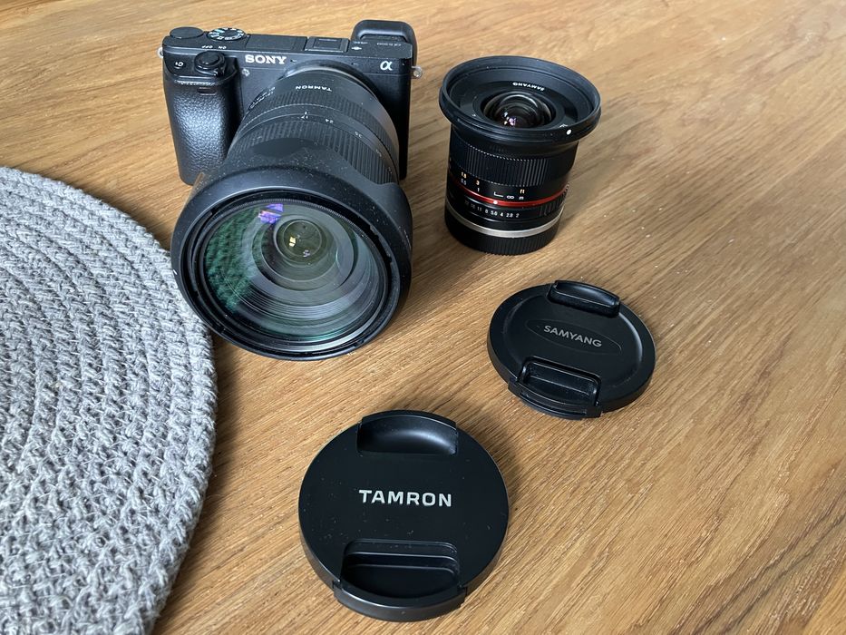 Sony A6300 + Tamron 17-70 f/2.8 + Samyang 12mm f/2 + akcesoria