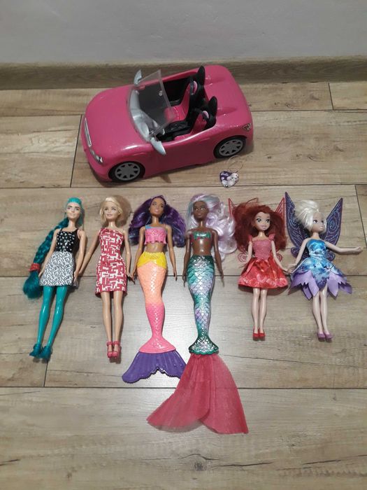 Barbie lalki 4 szt + samochód Barbie