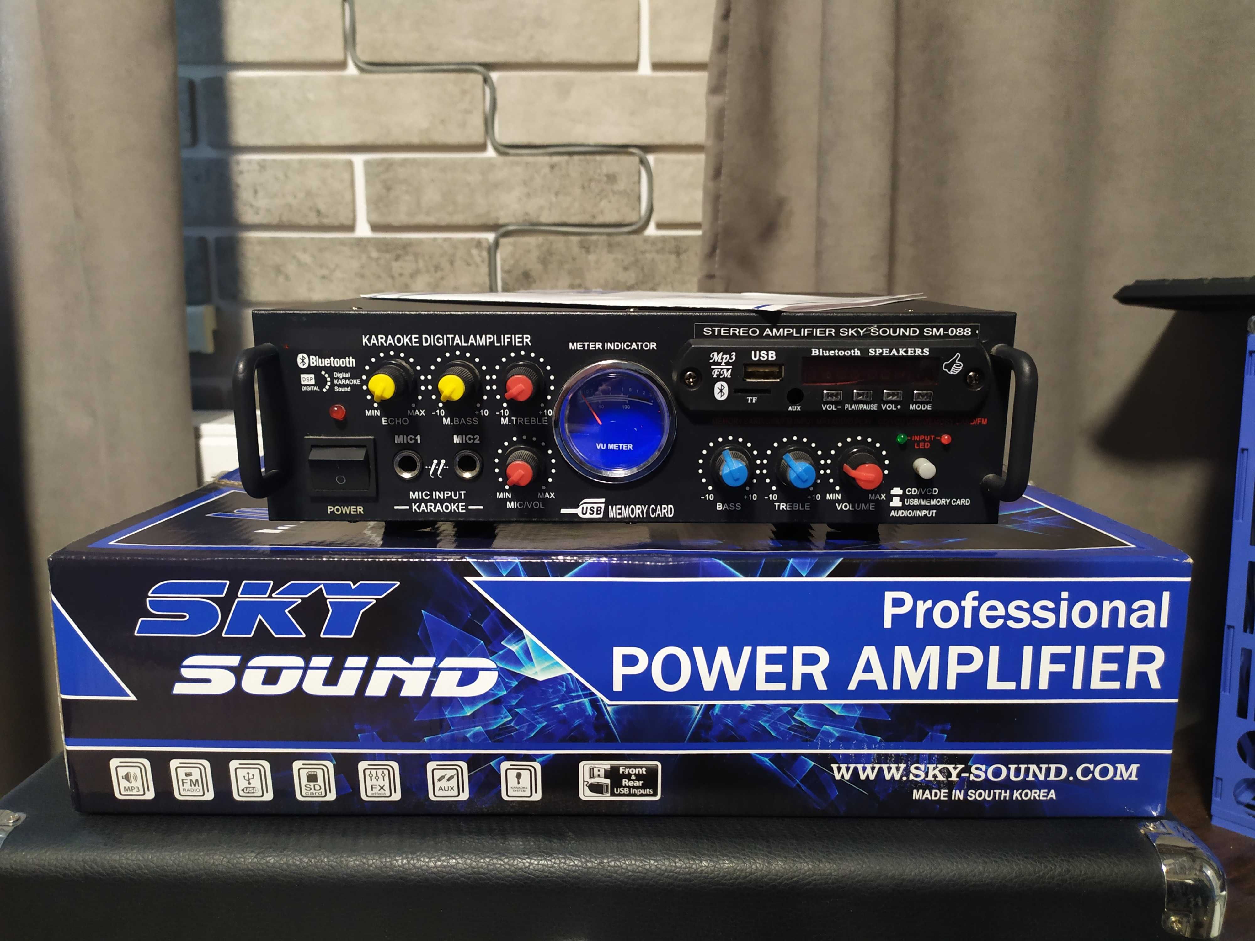 Підсилювач потужності + караоке SKY SOUND SM-088a (2*50W) Bluetooth