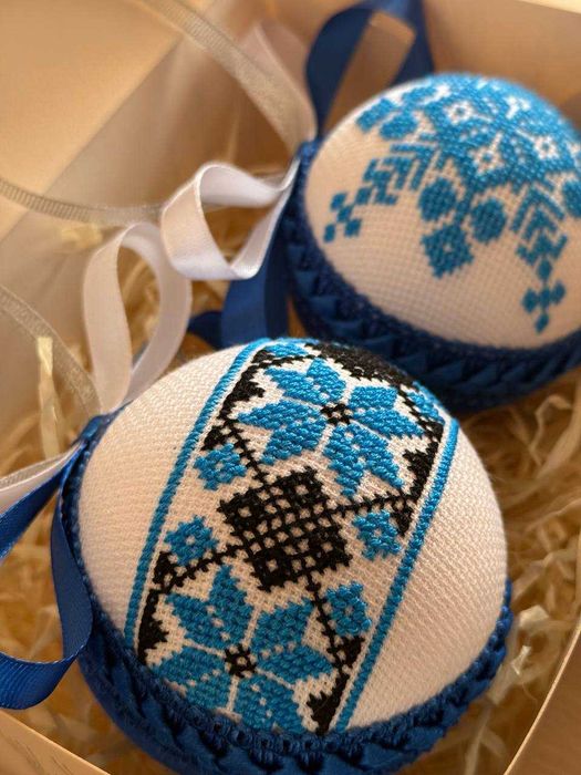 Набір новорічних кульок ручної роботи