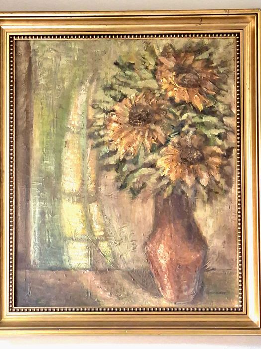 Marian Lach-Bogusz Kwiaty Duży Obraz Olejny Ładna Rama