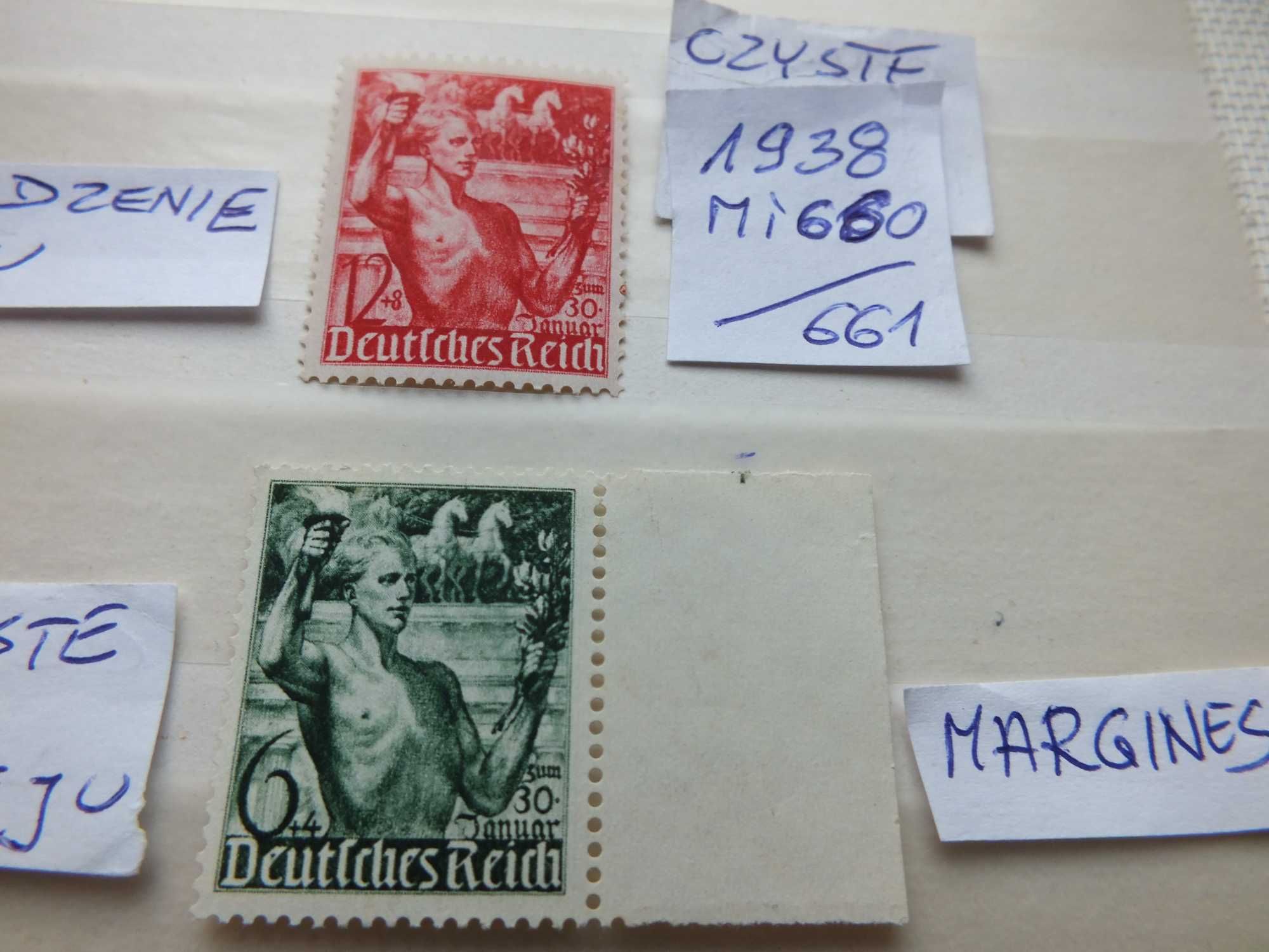2szt. znaczki seria Mi 660/661 margines Niemcy 1938r. czyste Rzesza