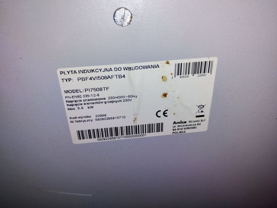 Płyta indukcyjna amica