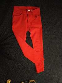 spodnie Czerwone jeansy H&M