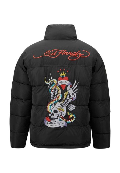 Ed Hardy jacket мужская куртка пуховик ОРИГИНАЛ! drill drip sk8 y2k