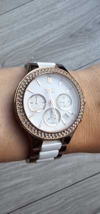 Zegarek Dkny biały różowe złoto oryginalny modny