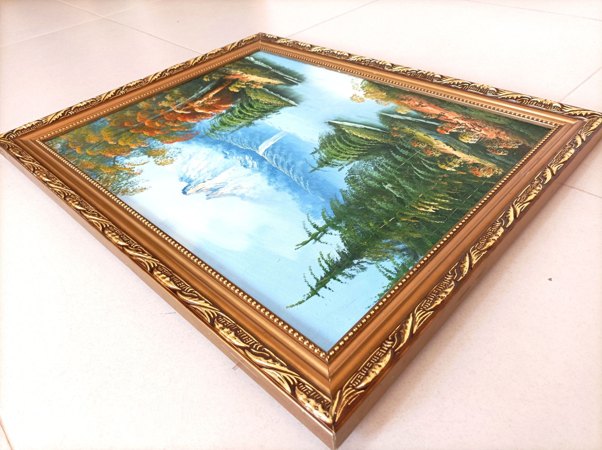 Quadro com Pintura sobre tela - Paisagem com relevo