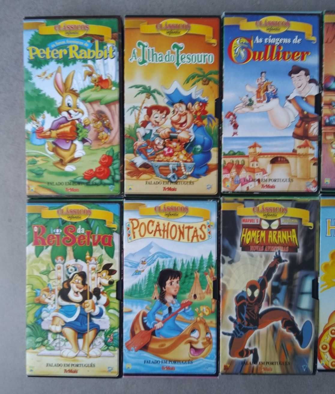 Coleção Cassetes VHS c/ Histórias Infantis Clássicas-Desenhos Animados