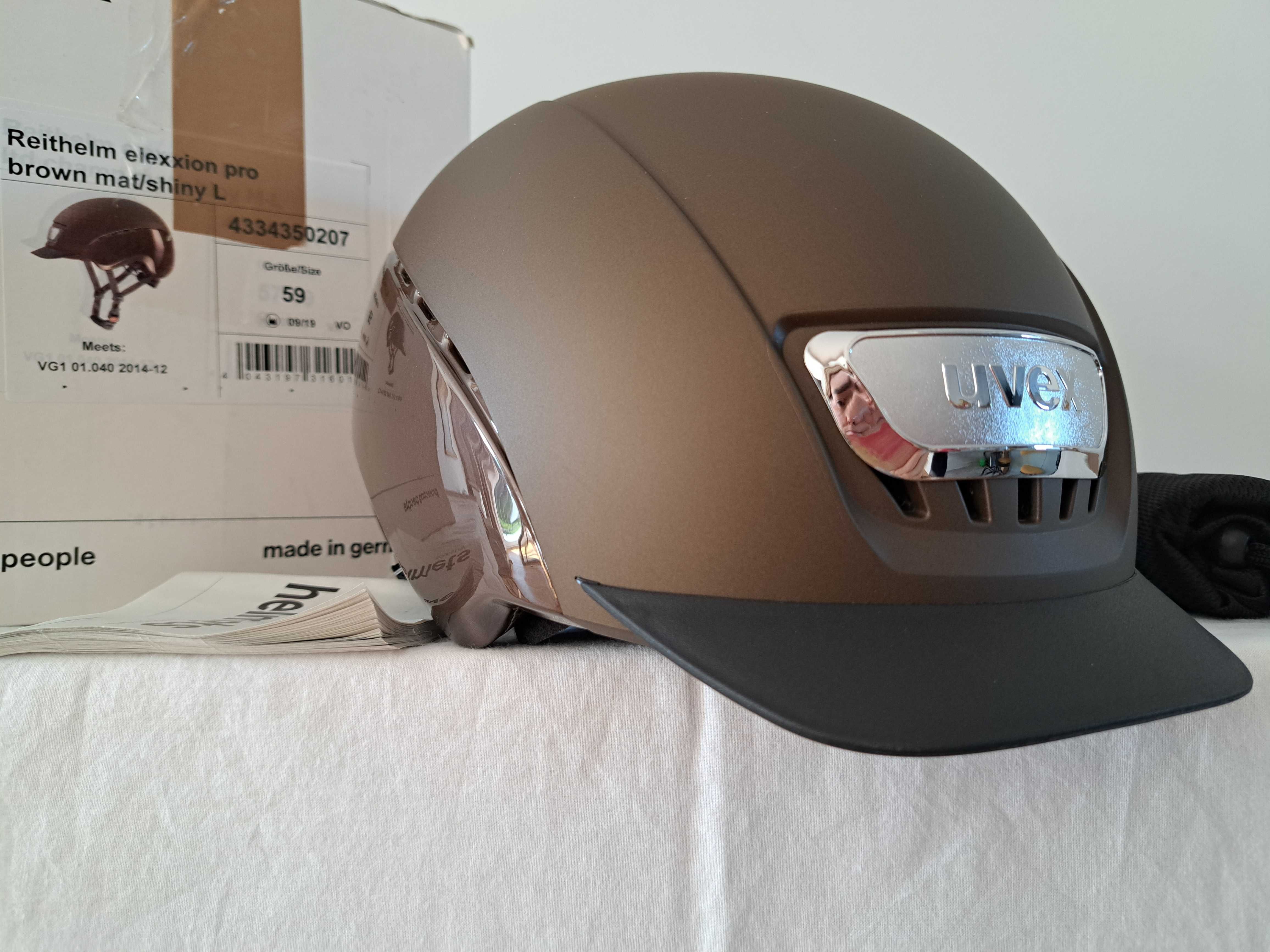 Kask jeździecki toczek Uvex Reithelm Elexxion Pro Brown L 59cm