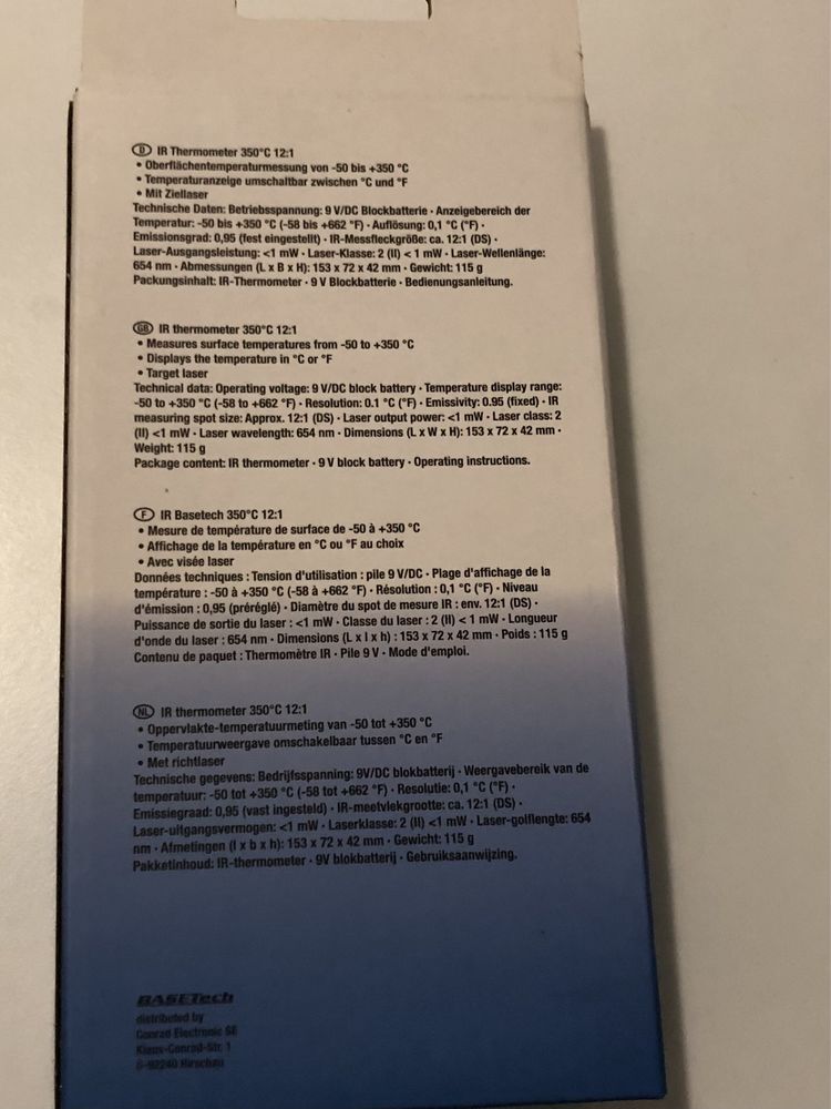 Pirometr termometr na podczerwień do 350 stopni