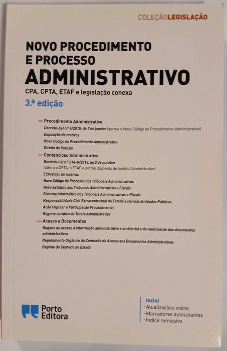 Novo Procedimento e Processo Administrativo (coleção Legislação)