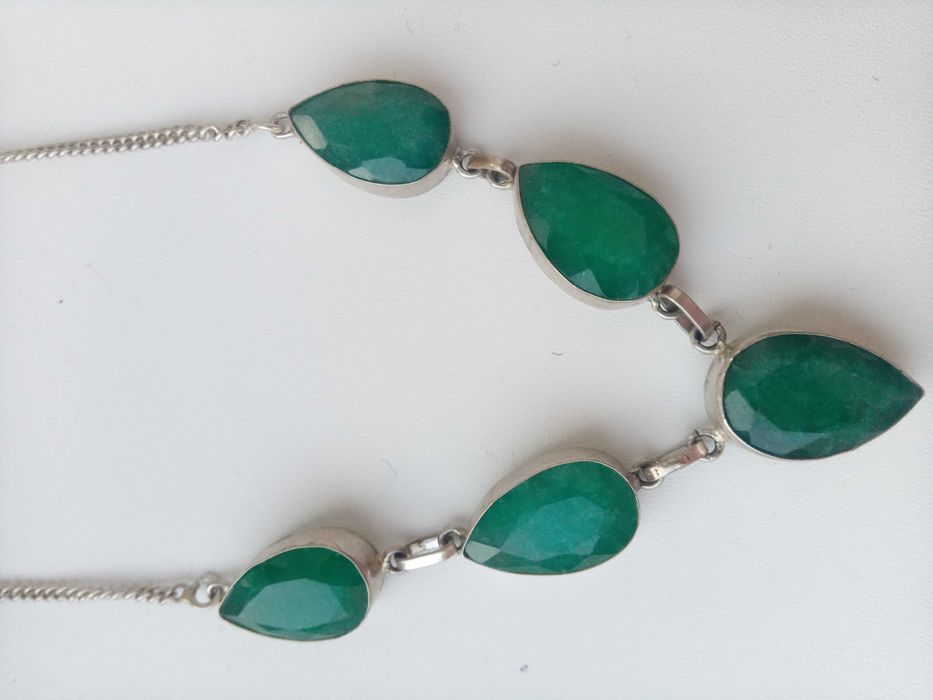 Срібний ланцюжок та браслети Koral, Birthstone.Діадема, браслет, кольє