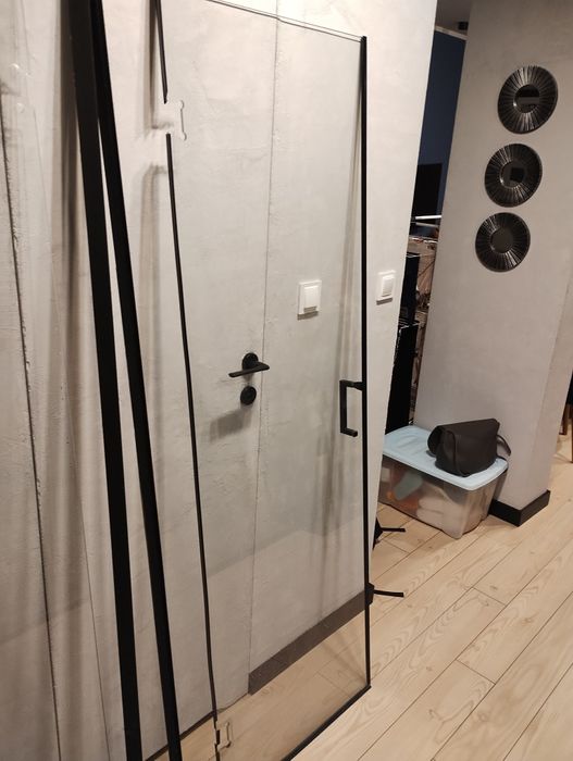 Kabina prysznicowa pięciokątna KZ10A czarna 80x80 CM (bez brodzika)