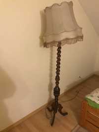 Lampa retro drewno + abażur