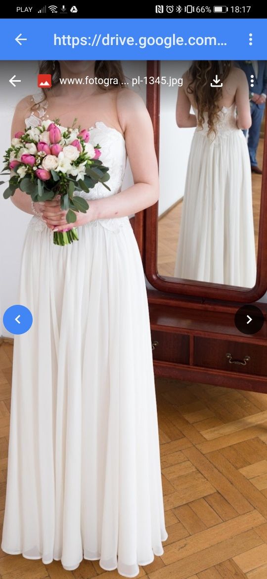 Suknia ślubna długa z koronką