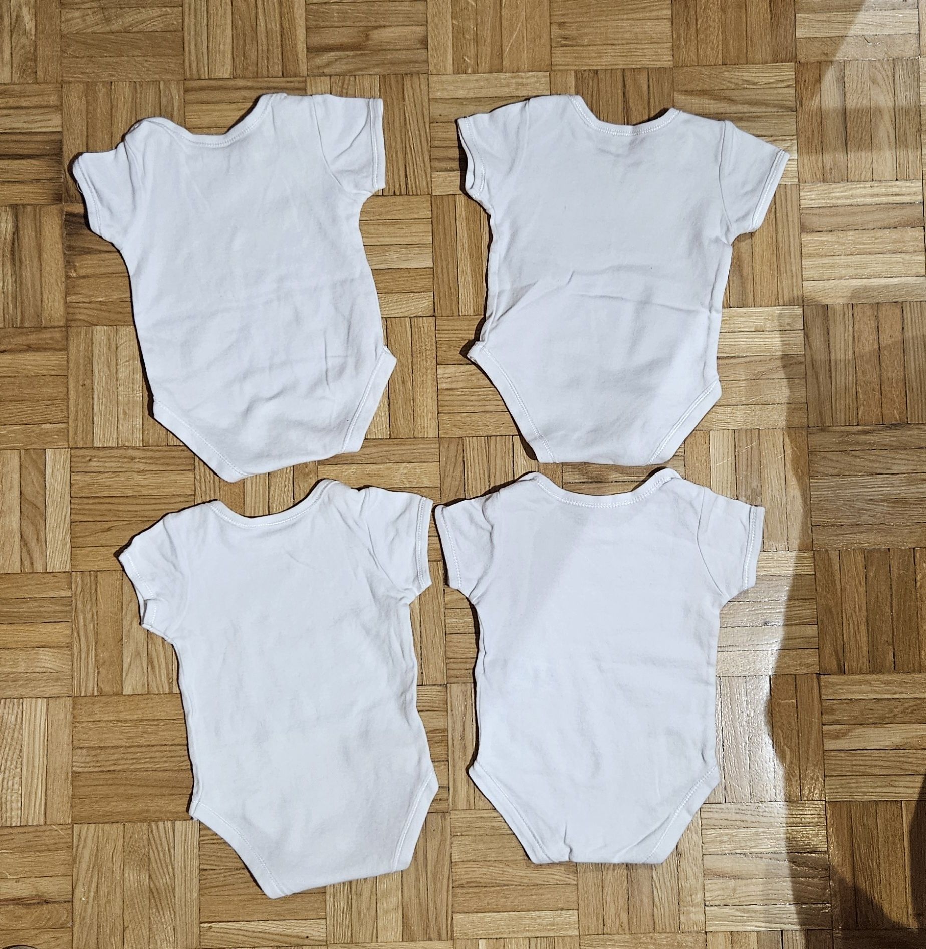 Zestaw dla niemowlaka body białe 4szt 68 newborn tanio ubranka dla nie