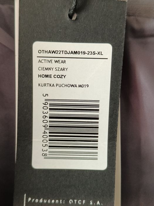 Męski płaszcz pikowany Outhorn XL