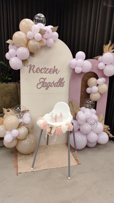 Ścianki balonowe- Dekoracje z balonów-Chrzest Roczek Ślub Urodziny