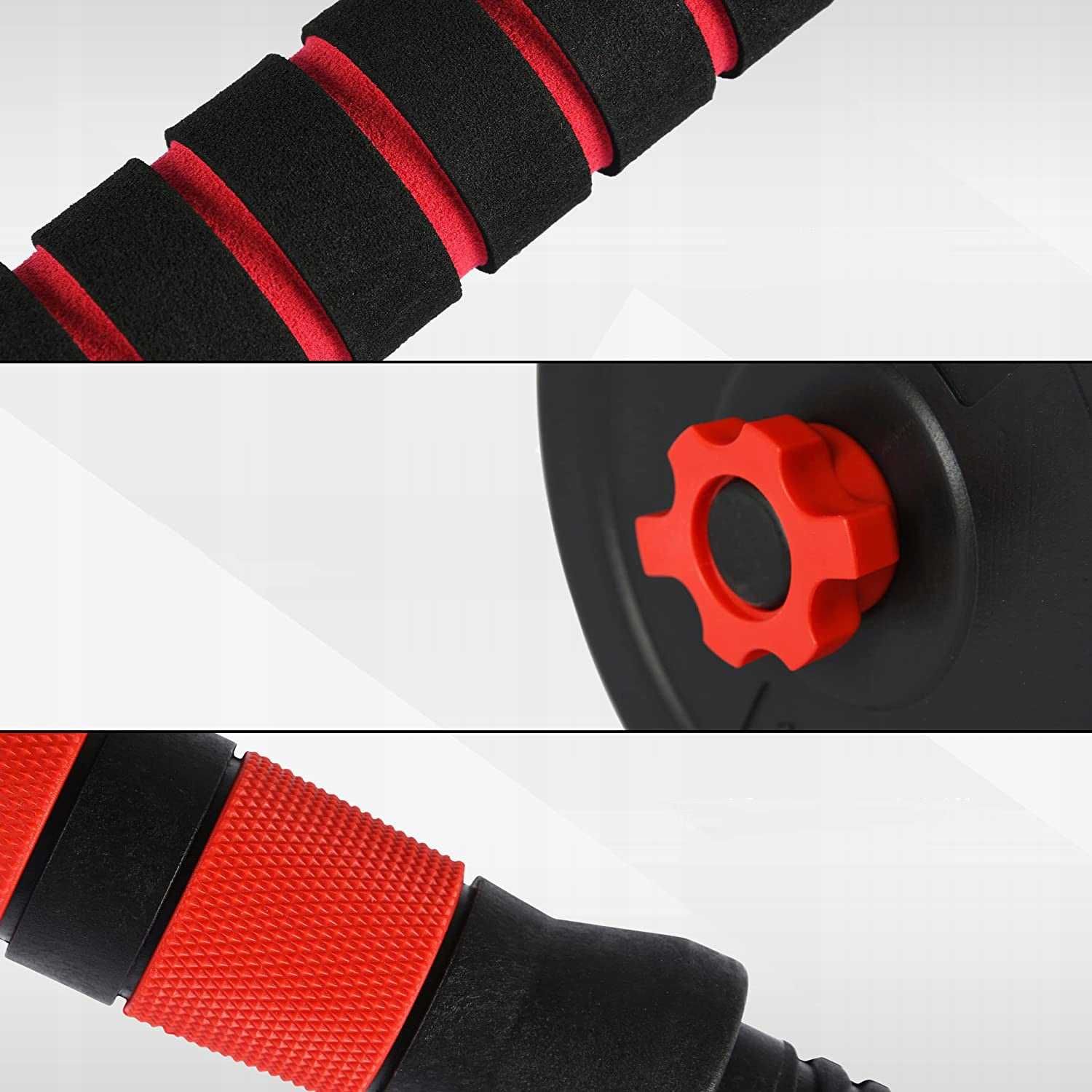 Komplet HANTLE REGULOWANE 2x10 kg Ciężary Bitumiczne + SZTANGA