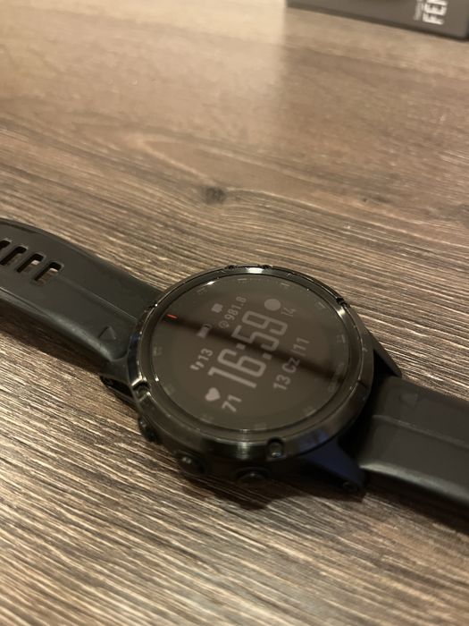 Garmin Fenix 5 Plus Sapphire Edition Premium czarny skórzany pasek