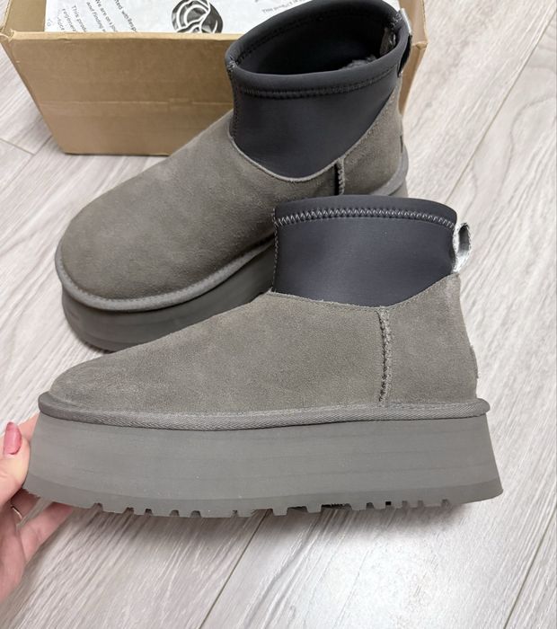 Ugg classic mini dipper grey, жіночі угги ciрі Ugg mini dipper